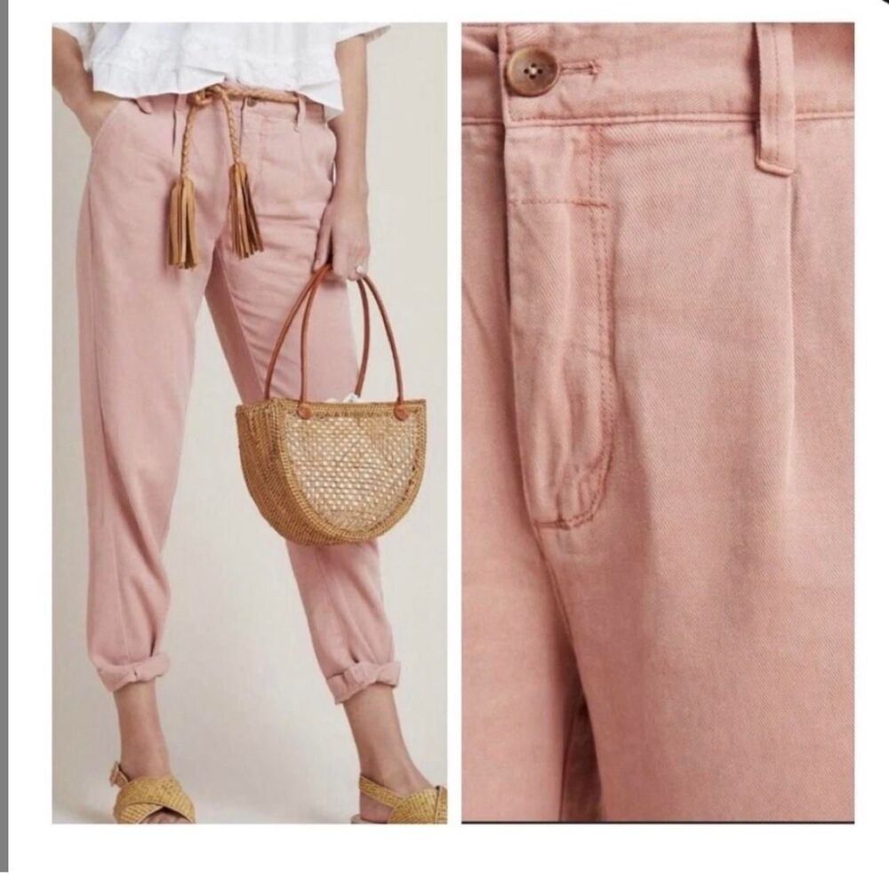 Anthropologie Women's Pink Tailored-trousers